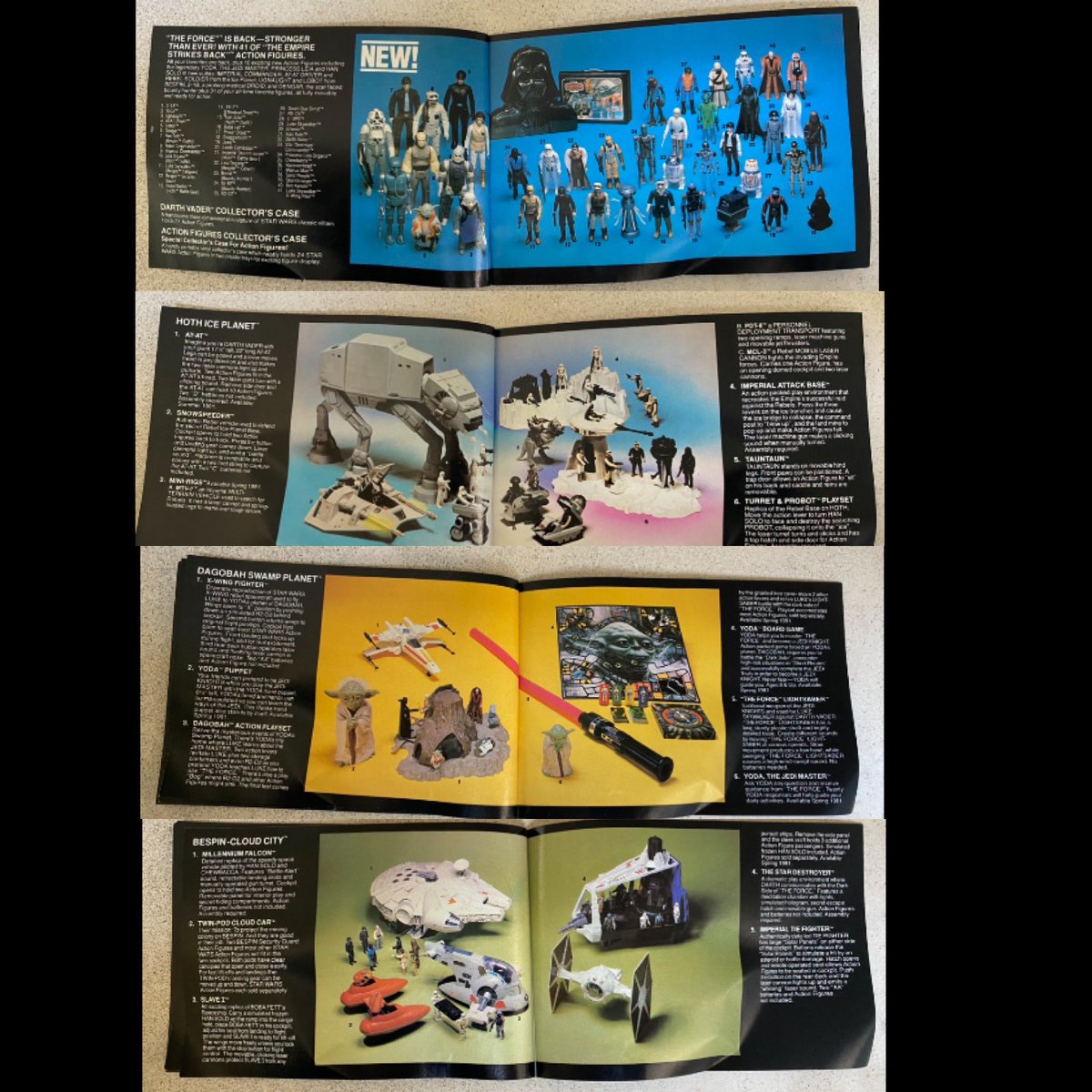ThatKevinSmith's tweet photo. In 1981, there was no internet and no cable TV in Highlands, NJ.
But we had something far better: Kenner’s @starwars mini catalogues!
A kid could spend hours poring over each page, dreaming what it would be like to play with every toy pictured.
That’s exactly what *this* kid did. https://t.co/7UdsGa2gma
