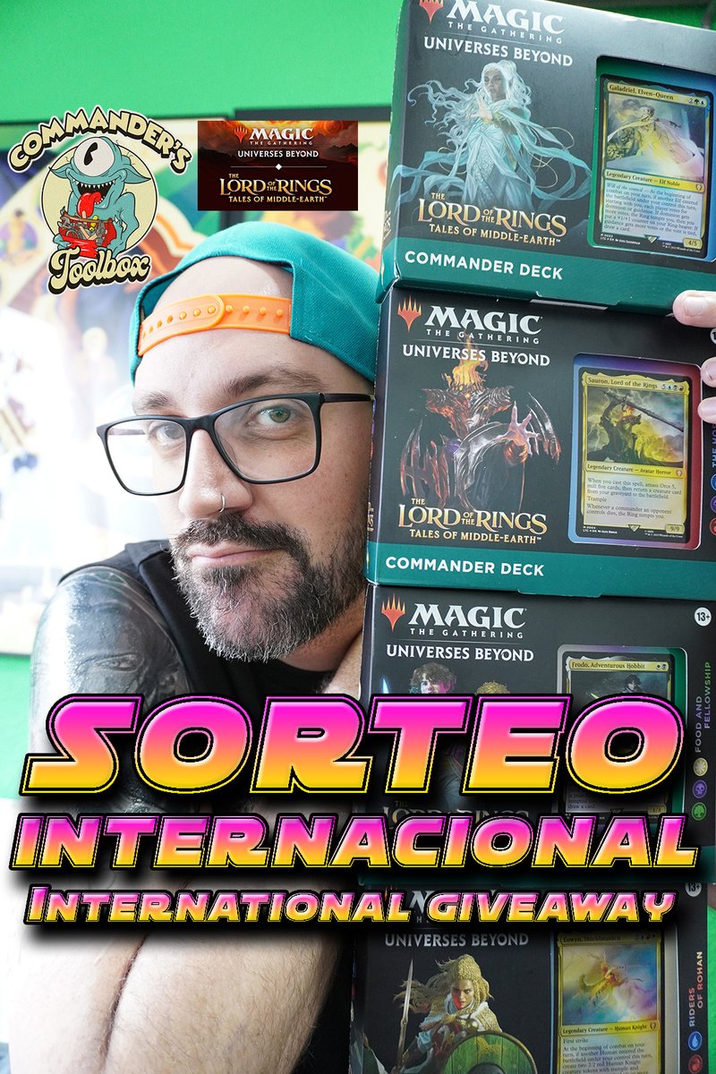 🔥🌴🌎 ¡¡¡Llega el SORTEO INTERNACIONAL DE VERANO al canal de COMMANDER’S TOOLBOX!!! 🔥🌴🌎

PARTICIPA Y GANA UN SET COMPLETO DE LOS DECKS DE “Commander: El Señor de los Anillos: Relatos de la Tierra Media".