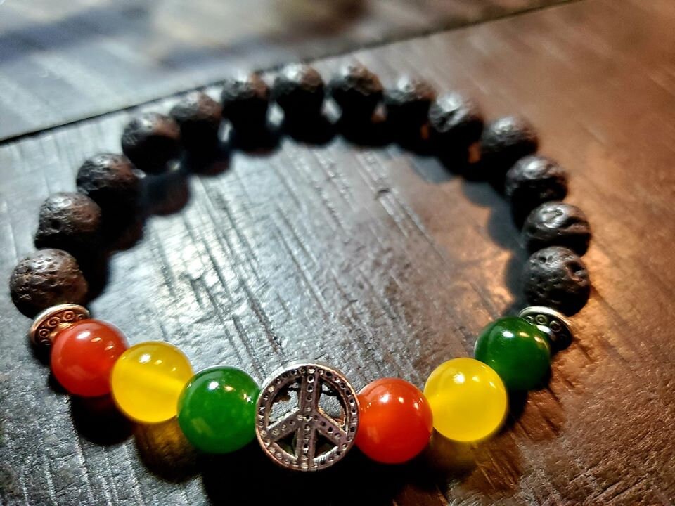 Excited to share the latest addition to my #etsy shop: Rasta Beaded Bracelet etsy.me/3pQ5tQ0 #no #unisexadults #yes #round #red #yellow #carnelian #gemstone #bohohippie #love2jewelry