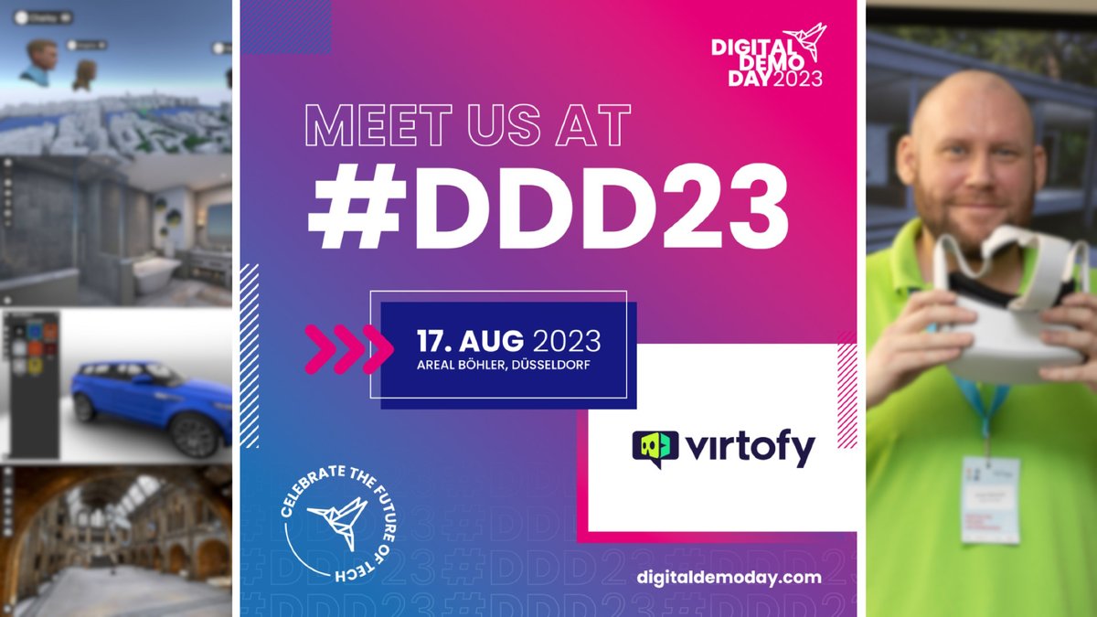 AndreWeinhold's tweet image. 🚀 Exciting News! 🚀 We&apos;re thrilled to announce that Virtofy has been selected as an exhibitor at #DigitalDemoDay 2023. Join us on August 17th to experience the future of VR presentations. More details: virtofy.com/en/blog/2023/0… #VR #VirtualReality #TechEvent