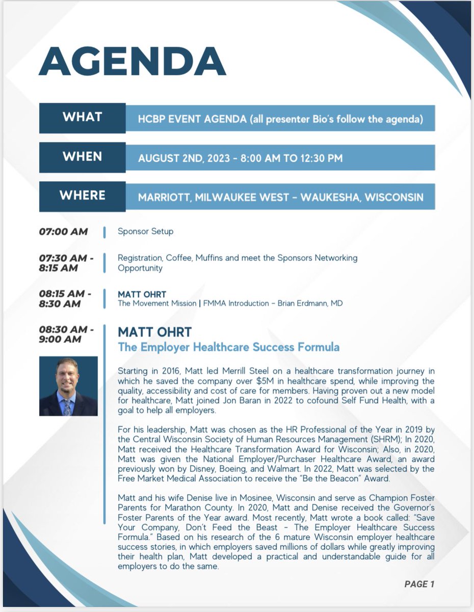 <a href="/drniedfeldt/">Mark Niedfeldt, MD</a> Come join us! Check this out! Aug 2 Milwaukee. Employers in WI looking for #transparent solutions. Bring HR and the team! <a href="/matt_ohrt/">Matt Ohrt</a>