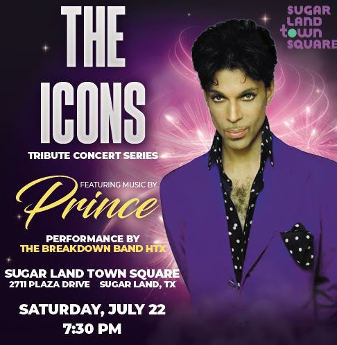 Come see me perform w/The Breakdown Band HTX.  Sat July 22nd. 7:30pm. Sugarland Town Square. Join us & PARTY LIKE IT'S 1999!  #princerogersnelson #prince #npg #therevolution #princennpg #princetribute #purplearmy #truefunksoldier #houstonevents #houstonlivemusic #musicology