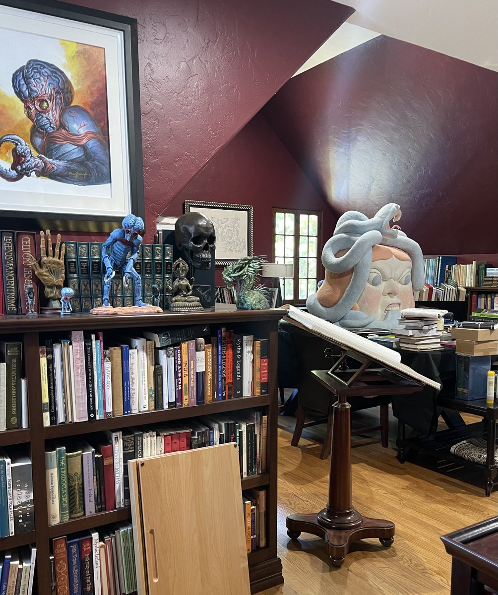 RealGDT's tweet photo. Dragon model kit is now on a shelf at the Myth, Symbol, Paranormal library at Bleak.  4.5 hours paint job and assembly. https://t.co/1AqdcXZGan
