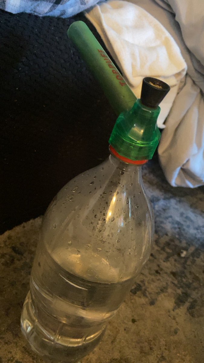 DOCMCPUFFINS420's tweet photo. Overkill? Maybe so 🤷 But, I didn’t have a smaller bottle on hand and wanted to use the #toppuff so here we are with this big ol two liter and a tiny ol stem 😂😂 She gives killer rips tho! 😶🌫️🥴😎 #ifitworksitaintstupid #mmemberville #cannabuddies #bongrips #bottlebong #mcgyver https://t.co/iaXGAvClDj