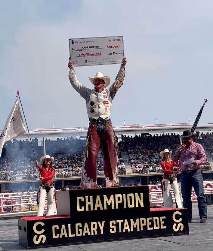CS_Rodeo's tweet photo. Congratulations to Kade Sonnier winning Bareback on Virgil with 92 points ๐#csrodeo https://t.co/JfBAnIt0oF