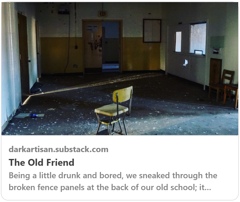 darkartisan22's tweet photo. your old school is closed down but you go back with friends; you encounter more memories than you expected... 
https://t.co/GD0Vfu7hTd https://t.co/GrHLM3gshQ