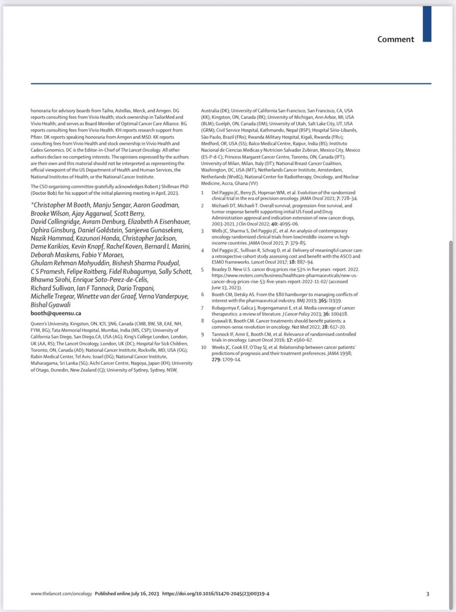 Our inaugural paper, our manifesto is now out in @TheLancetOncol . This paper describes our mission, vision, and guiding principles. We also now invite you all to join our movement- our website is now live. thelancet.com/journals/lanon…