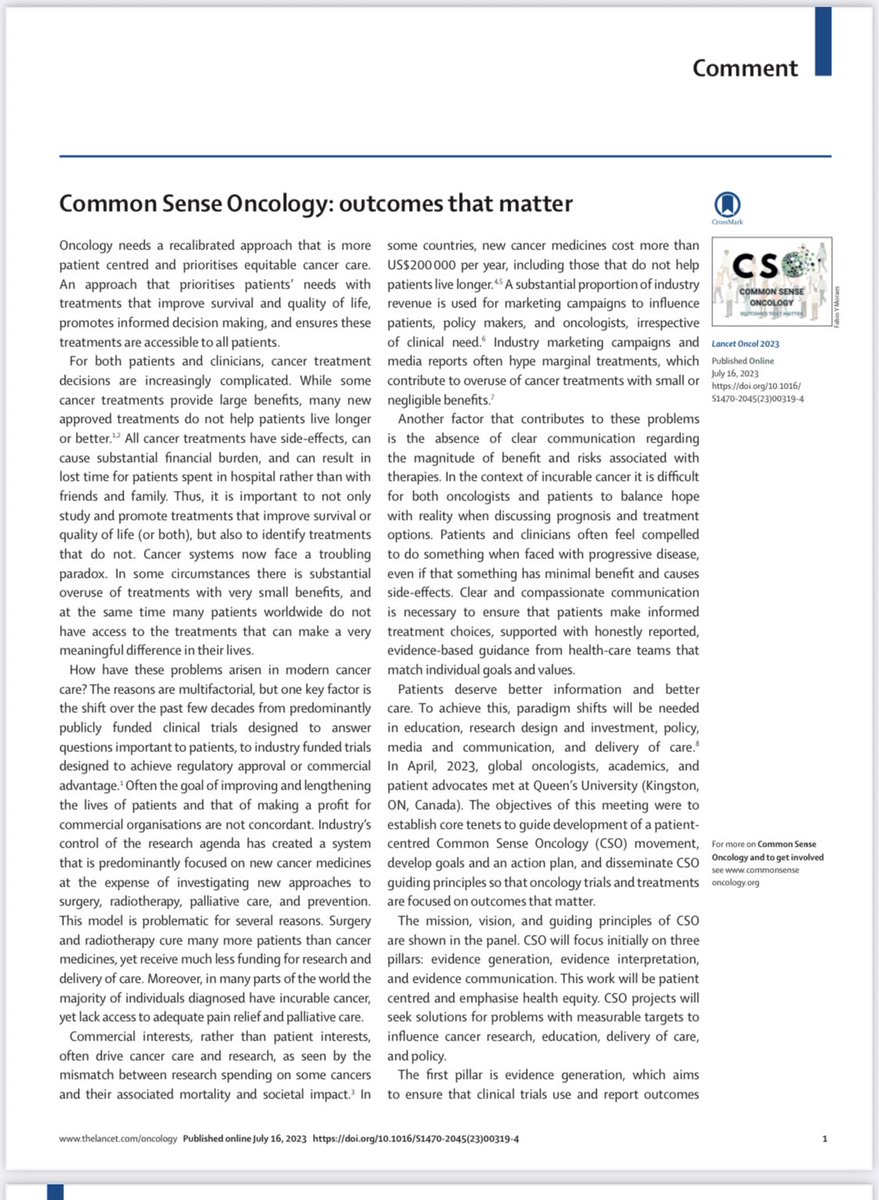 Common Sense Oncology tweet media