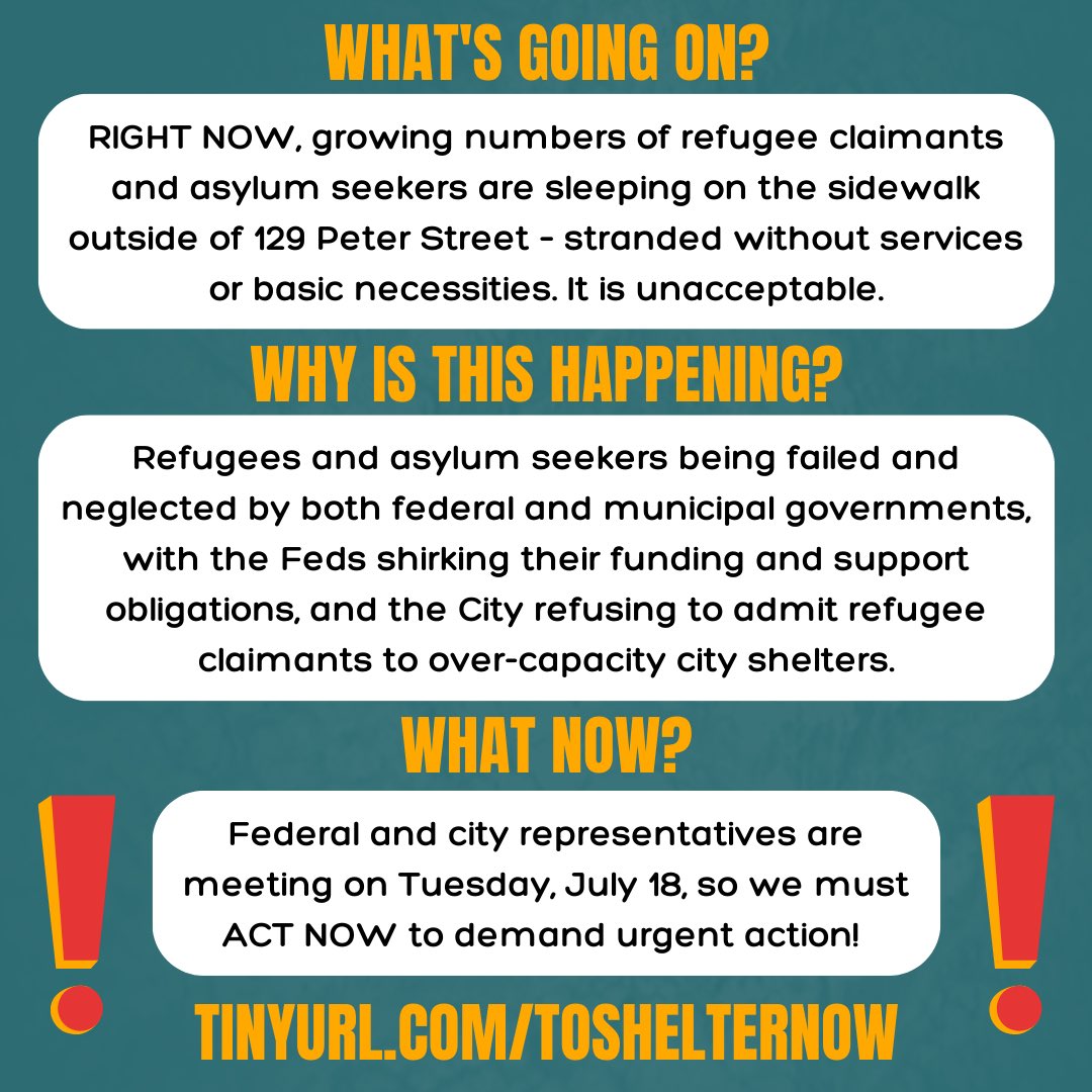 Happening tomorrow! SPREAD THE WORD! Newly arrived refugees and asylum seekers have been sleeping on the sidewalks for WEEKS. Join us in demanding URGENT ACTION to address this crisis. Shelter and services for refugees NOW! Housing for all NOW! Register: us02web.zoom.us/meeting/regist…