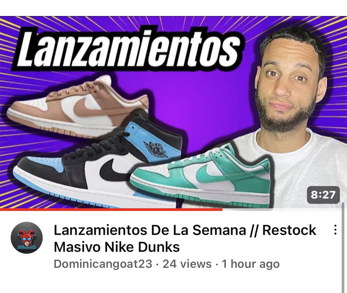 dominicangoat23's tweet photo. Lanzamientos De La Semana // Restock Masivo Nike Dunks https://t.co/SCRW3DihTy via @YouTube https://t.co/sm569SuLEu