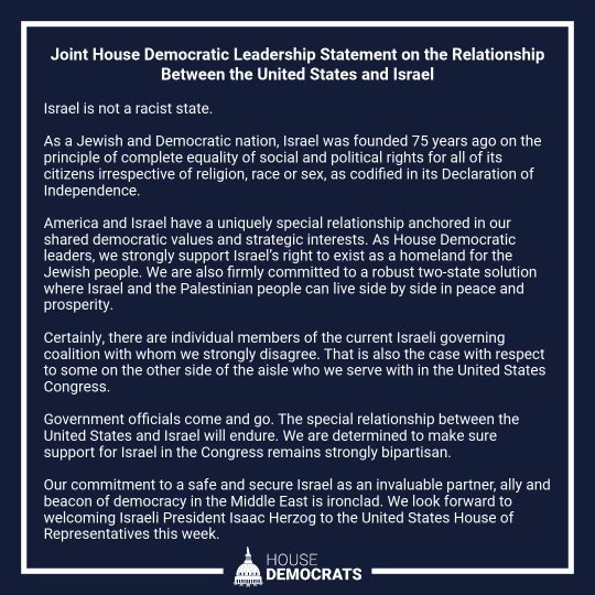 HouseDemocrats's tweet image. House Democratic Leader Hakeem Jeffries, Democratic Whip Katherine Clark, Caucus Chair Pete Aguilar and Vice Chair Ted Lieu released the following statement: