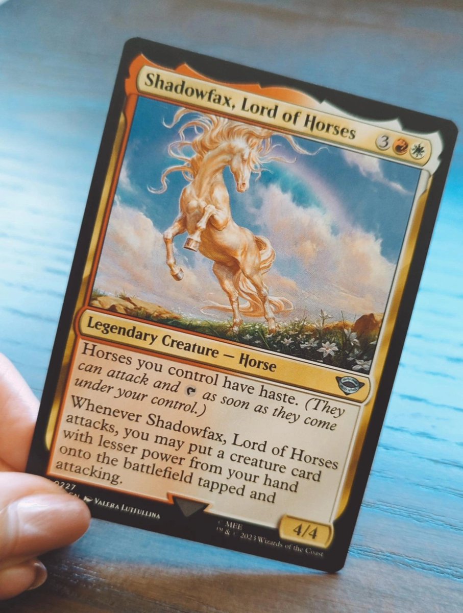 DezThuMak's tweet photo. the bonus horsie #MTGxLOTR https://t.co/vEUcoT4rnQ