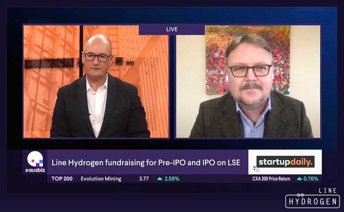 LineHydrogenAU's tweet photo. "How good's that!" ... incase you missed it, our Founder and Chairman, Brendan James, spoke with David Koch on @StartupDailyANZ  on Friday about green hydrogen for diesel replacement, crowdfunding and our upcoming listing on the London Stock Exchange: https://t.co/wTisqYghZQ https://t.co/uUqZLMojwH