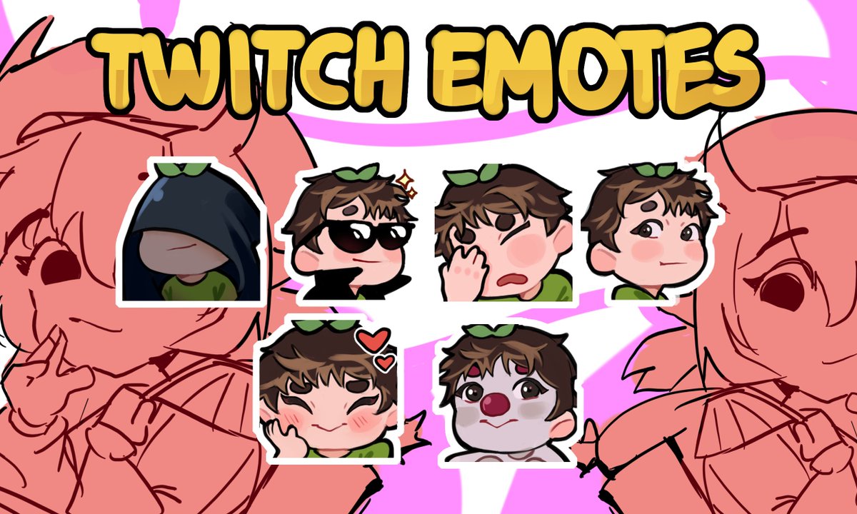 Sploutt's tweet image. More Emotes made, as well as new Sub badges! 💚 fiverr.com/senviz/draw-cu…