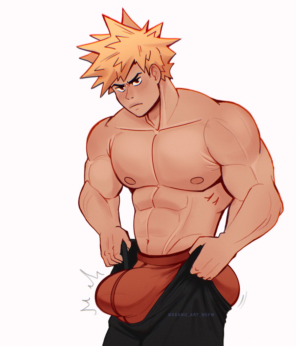 Keanu_art_NSFW's tweet photo. Poor Bakugo, he bought i size too small! 🫣🍆 https://t.co/kzlKDfDAeM