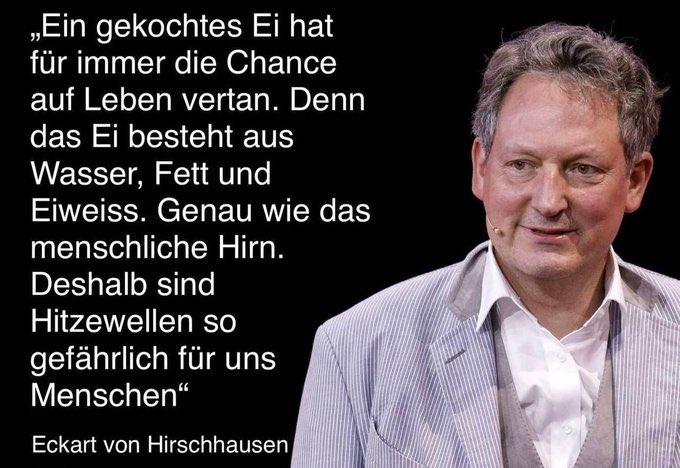 Dann sind alle in Afrika,Südamerika usw. eigentlich Tot. Die an Hochöfen oder in der Glasindustrie arbeiten sind alle hirntote Zombies oder was? Hirschhausen hat mächtig ein Ei am wandern