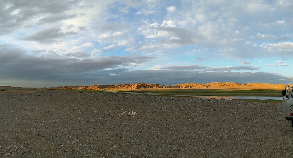 #steppe river sunset