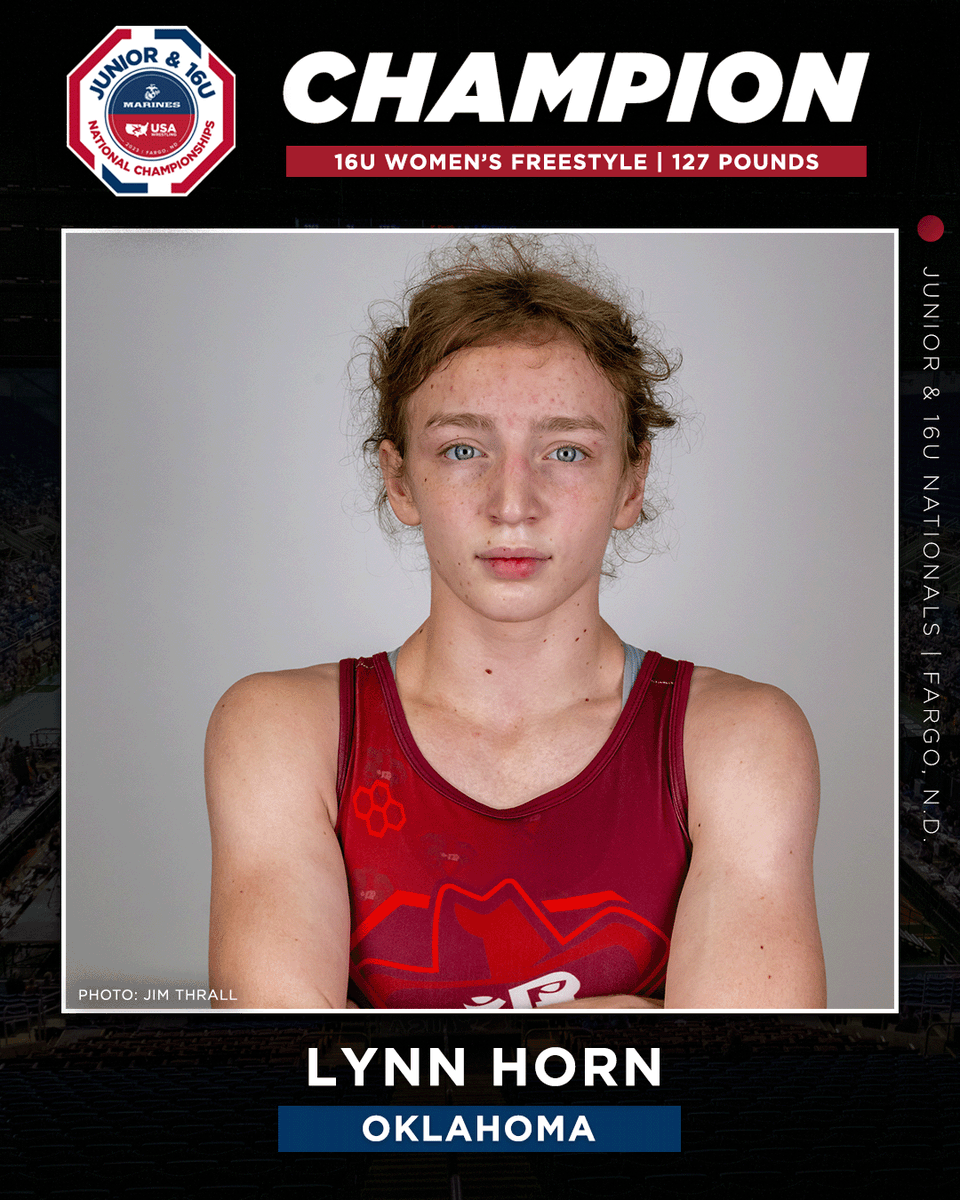 16U WOMEN FS 127 FINAL: Lynn Horn (Oklahoma) dec Carley Ceshker (Wisconsin) 3-3, criteria #Fargo2023
