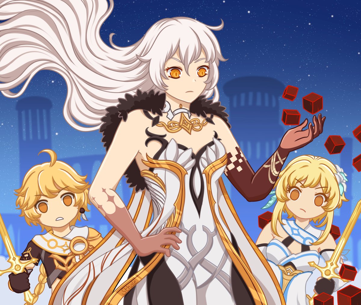 sthaledraws's tweet photo. Sorry Lyney we all know who's the greatest magician 5evah /jk

#GenshinImpact #Lumine #Aether #UnknownGod #原神 https://t.co/IDmakem8oj
