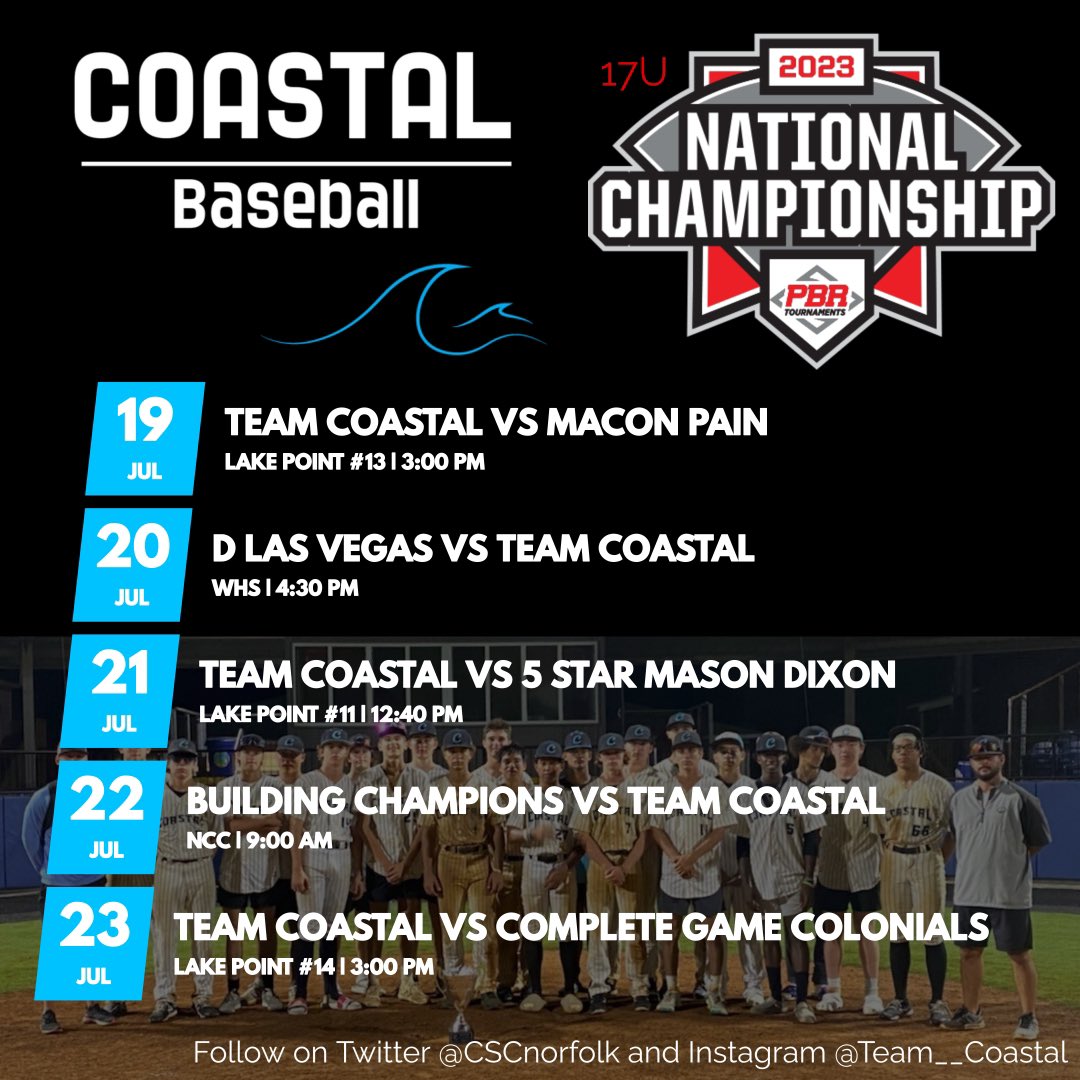 Next stop…Lake Point for the PBR 17U National Championships 👀👀👀 #TeamCoastal #PBRnatty