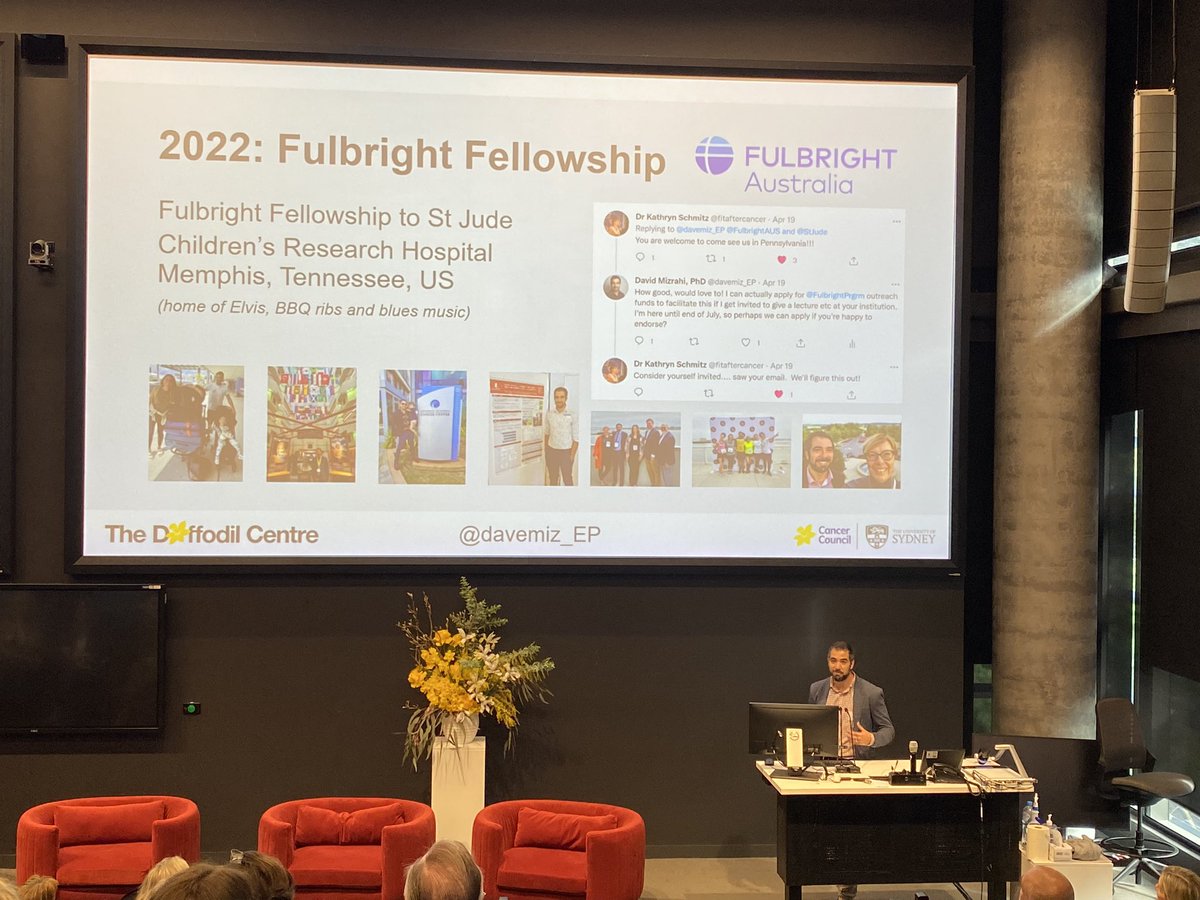 cancer_K2A's tweet image. So great to have @DaffodilCentre research fellow, @FulbrightPrgrm scholar and all around #ECR 🌟 @davemiz_EP join the Triple I stream David is a brilliant &amp;amp; passionate #ExOnc researcher who is leading practice changing research getting more exercise delivered to kids with #cancer