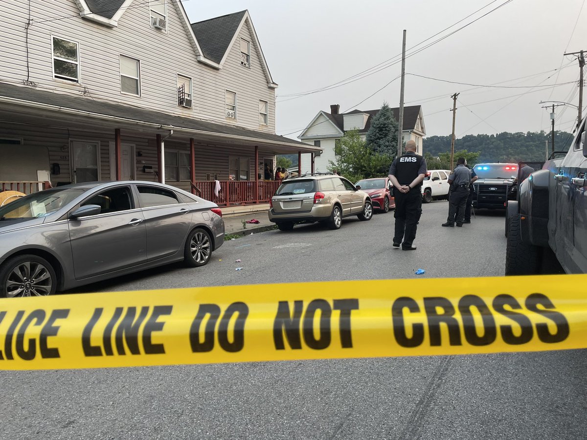 Steve_WPXI's tweet photo. An active Police  investigation in #northbraddock on Corey ave. There are multiple shell casings on the ground, and what appears to be bullet holes in one home. https://t.co/Z7OoV3pPxt