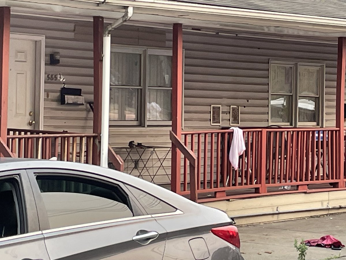 Steve_WPXI's tweet photo. An active Police  investigation in #northbraddock on Corey ave. There are multiple shell casings on the ground, and what appears to be bullet holes in one home. https://t.co/Z7OoV3pPxt