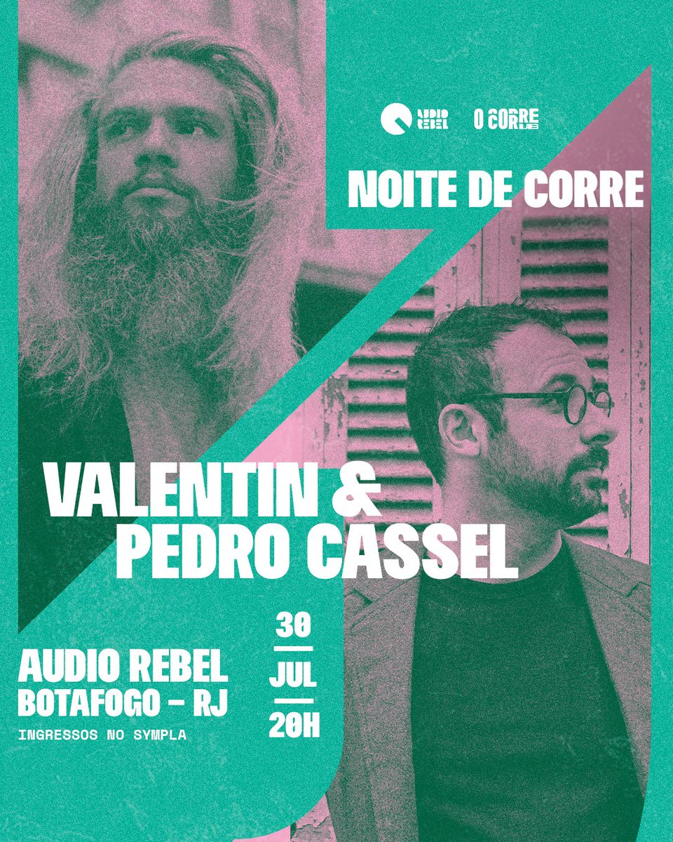 Alô, Rio! Fim do mês a gente tá chegando em peso pra fazer nosso 1º evento oficial na cidade. Dia 30, domingo, <a href="/valentinmusica/">Erico Junqueira</a> &amp; <a href="/pdrcssl/">pedro</a> sobem ao palco lendário da <a href="/audiorebelrio/">Audio Rebel</a> pra uma noite de shows que marca o início da era carioca dessa firma 🏞️🤝🏃

sympla.com.br/event__2067927