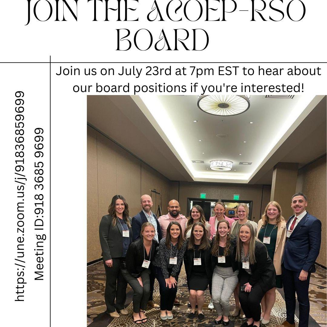 Med students and residents- want to be a part of something bigger? Learn about our national RSO board positions and how to run for them by joining us for a brief zoom meeting next Sunday, July 23rd @ 7pm EST