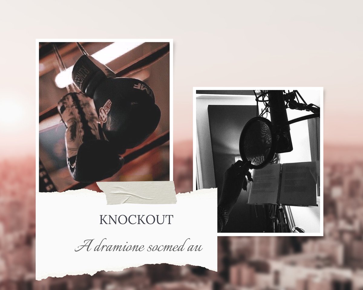 kaywrites07's tweet image. Professional Boxing/Singer au

• Muggle au
• Singer/songwriter Hermione
• Professional Boxer Draco Malfoy
• Strangers to Friends to Lovers
• Hansy Side pairing
• Manager Pansy
• Trainer Harry
• possible nsfw (will tag!) 
• will be tagged with #dhrknockoutau