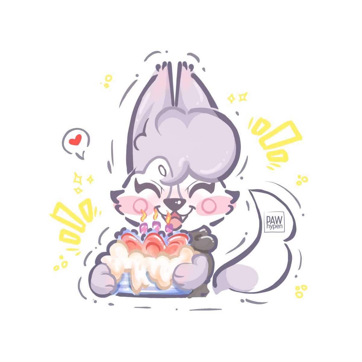 Happy PawHypen Day ~ 🐺❤️
although I rarely draw, but I continue to do what I can :3 
and I can - give a little positive mood ~ 
Thank you for staying with me❤️❤️❤️