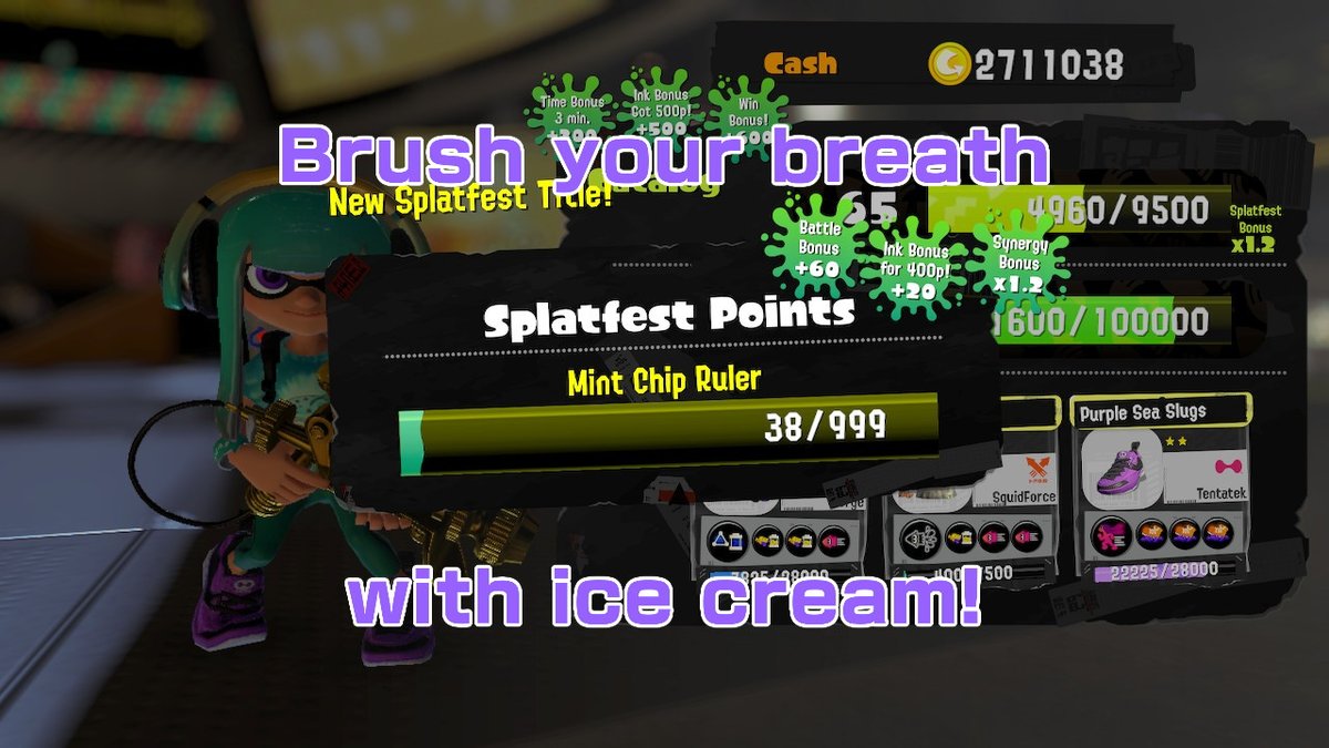 DJParticle's tweet photo. And as usual, all 4 toons got their Queenouts! 😊
#Splatfest #Splatoon3 #TeamMintChip #スプラトゥーン3 #フェス #チョコミント #NintendoSwitch https://t.co/FJU33iaaX2
