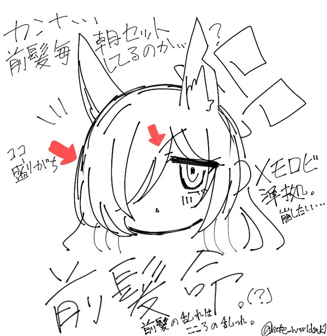 カンナお絵描きしたことある方なら分かるかなあと思ったのですけれど、カンナの前髪のシャッてなってる所とか前髪の比率が一発で決まって描けた時は笑顔 よい日