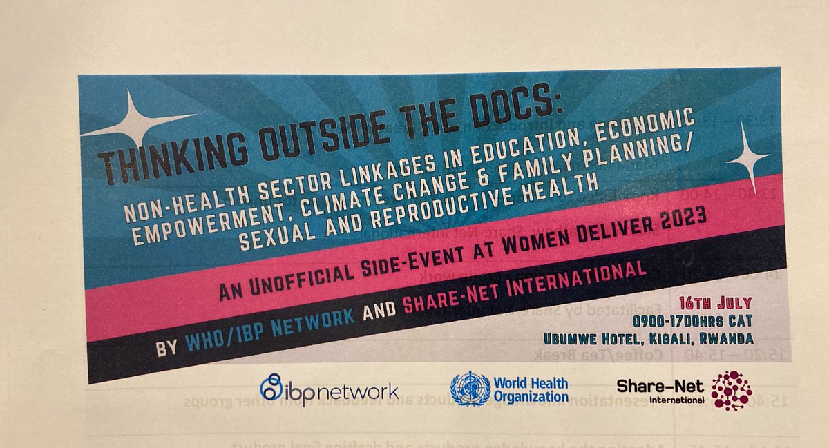 Drenowawah's tweet photo. Yesterday I attended “Thinking outside the docs” #WD2023 side event hosted by @WHO &amp; @ShareNetIntl! Quite interesting discussions around non-health sector linkages in #education, economic empowerment, climate change &amp; family planning/ #SRHR! 
@ShareNetIntl @oliverMakambira https://t.co/zU688UVEGr
