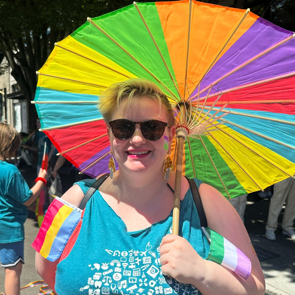AmyCorliss_'s tweet photo. An incredibly inspiring day marching with @PortlandCC colleagues, students &amp; Board members to celebrate PDX LGBTQ+ communities 🌈🦄One Together, Together One @PDXPrideNW #PCCPride https://t.co/5zlxEv9bZz