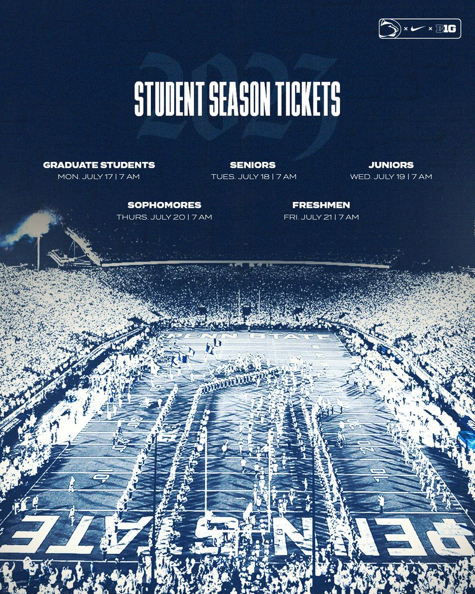Penn State Football on Twitter: "2023 @PennStateFball Student Season ...