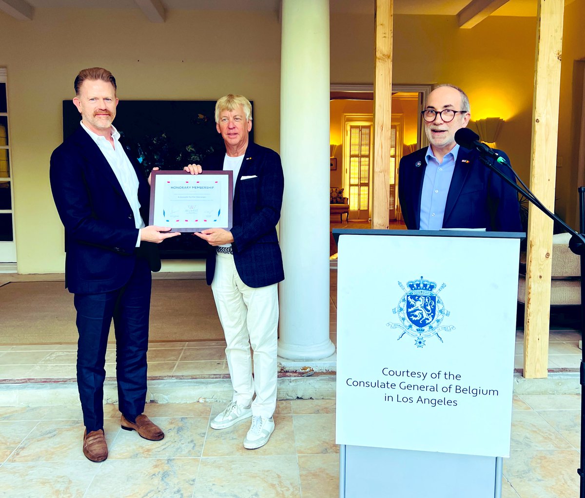 Farewell to 🇧🇪 Ambassador @sleeuwagen1,  Consul General at @BelgiumLA | On behalf of our members and the board, we were honored to present you a lifetime honorary membership. Los Angeles will always be home for you, and Rahel! Thank you and all the best! 🙏🏻