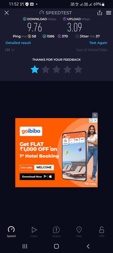 monish_7226's tweet image. Worst 4g sim card ever Vi in ulhasnagar 😑 #ookla #networkproblem