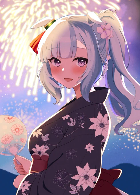 浴衣と花火 #ウマ娘 #メジロアルダン