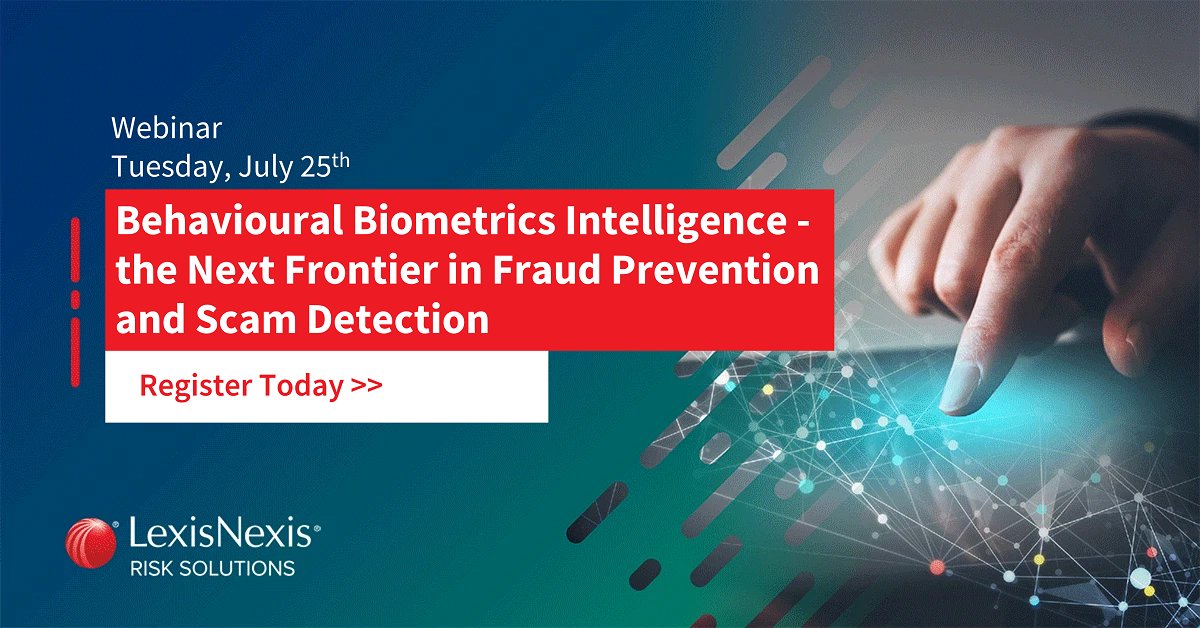 Join our insightful webinar on the power of #BehavioralBiometrics Intelligence in fraud prevention and scam detection.Discover how it adds a layer of protection by recognizing anomalies and delivering superior fraud defenses. #FraudPrevention  bit.ly/3NV5A4H