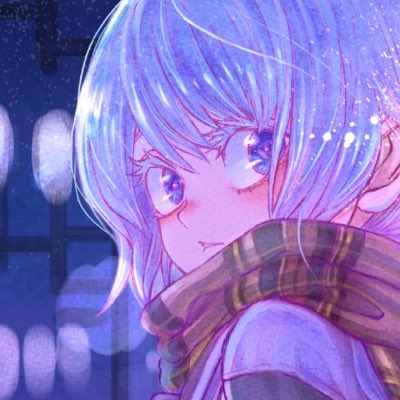 「blue hair plaid scarf」 illustration images(Latest)