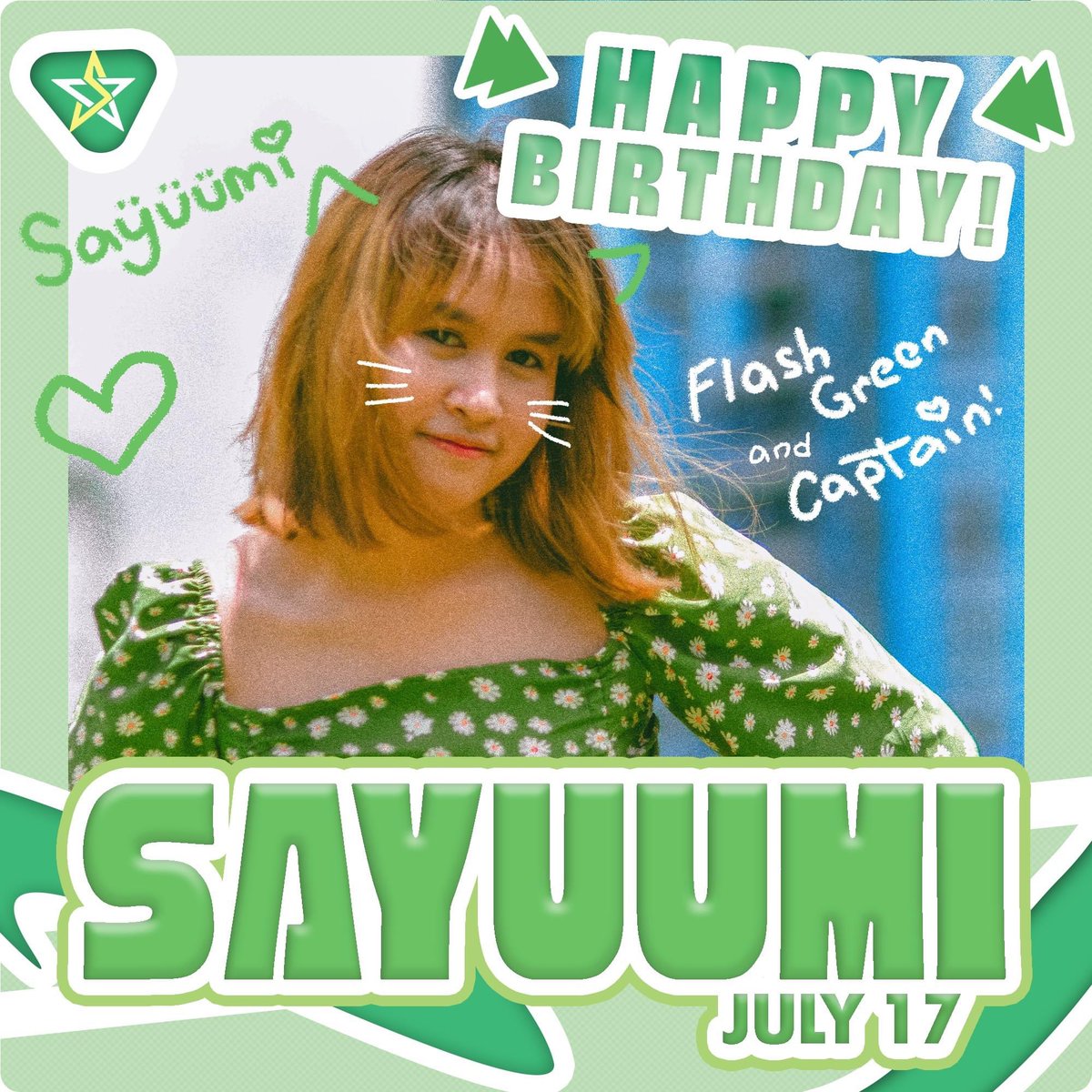 STRLGHT_Opisyal's tweet photo. 07.17

We would like to greet a HAPPY BIRTHDAY to our Flash Green and Captain of the group, Sayuumi! May you celebrate your birthday filled with happiness 💚 

#STRLGHT_Opisyal #STARLiGHT_Sayuumi https://t.co/aQNfawKsch