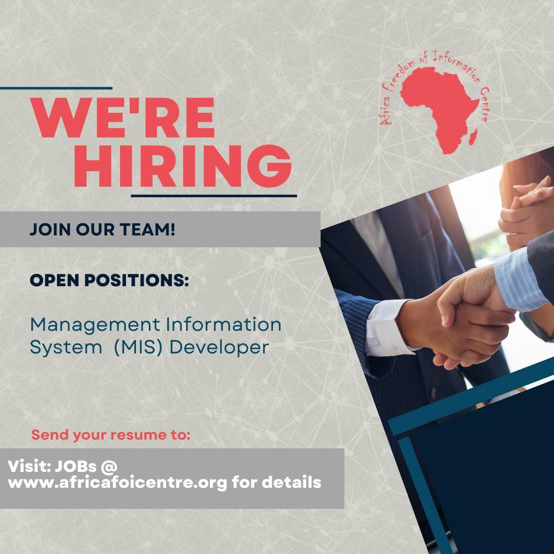 A wonderful opportunity for an MIS developer. Please apply if you qualify or share @GilbertSendugwa @CharityKom @marieacom