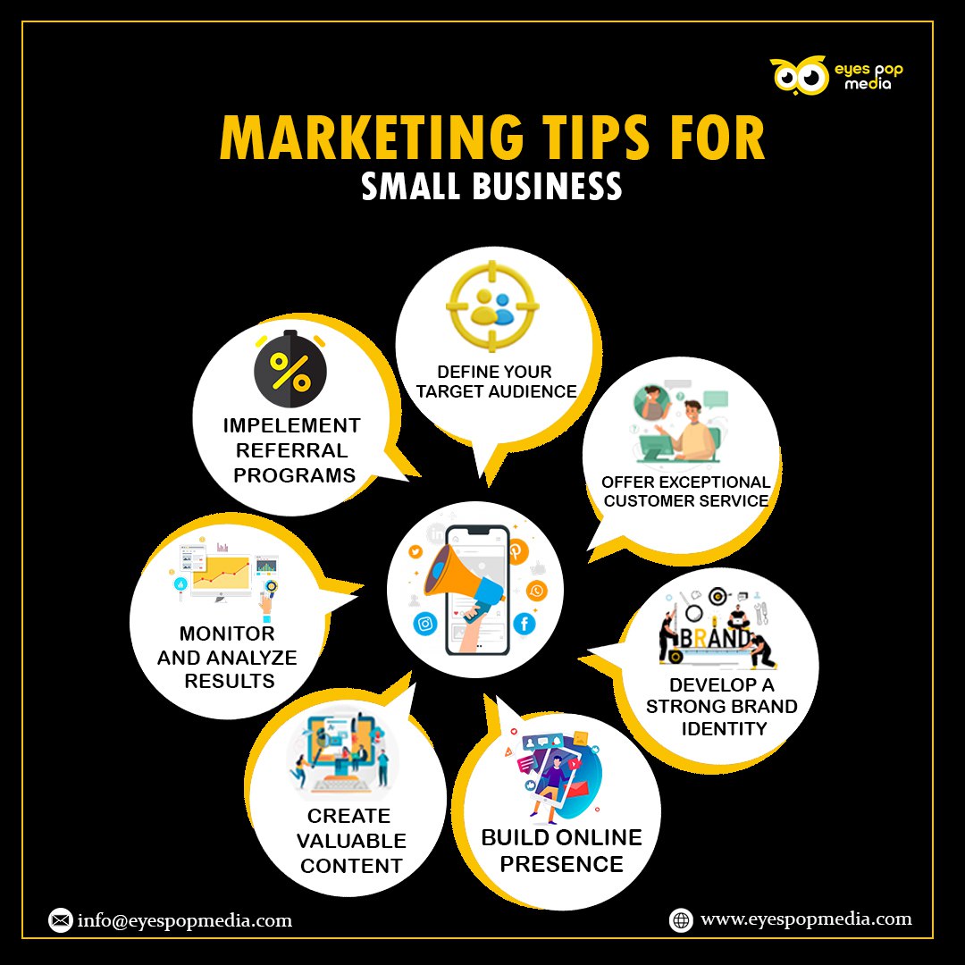 eyespopmedia's tweet photo. Small business, big impact! Check out these marketing tips to help your business thrive.🫡😊

Follow @eyespopmedia for more content✅

#digitalmarketingagency #digitalmarketing #socialmediamarketing #marketingtips #tipsforbusiness #businessgrowth #contentcreation https://t.co/VAzR8ha66a