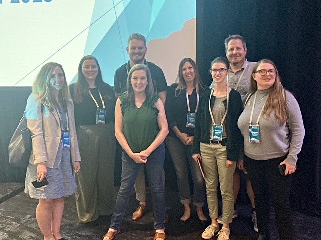 CaitlinRitchey's tweet image. Had a great time listening to some really cool science and representing WSU at #SSIB2023 with this wonderful group of Cougs! @SSIBsociety