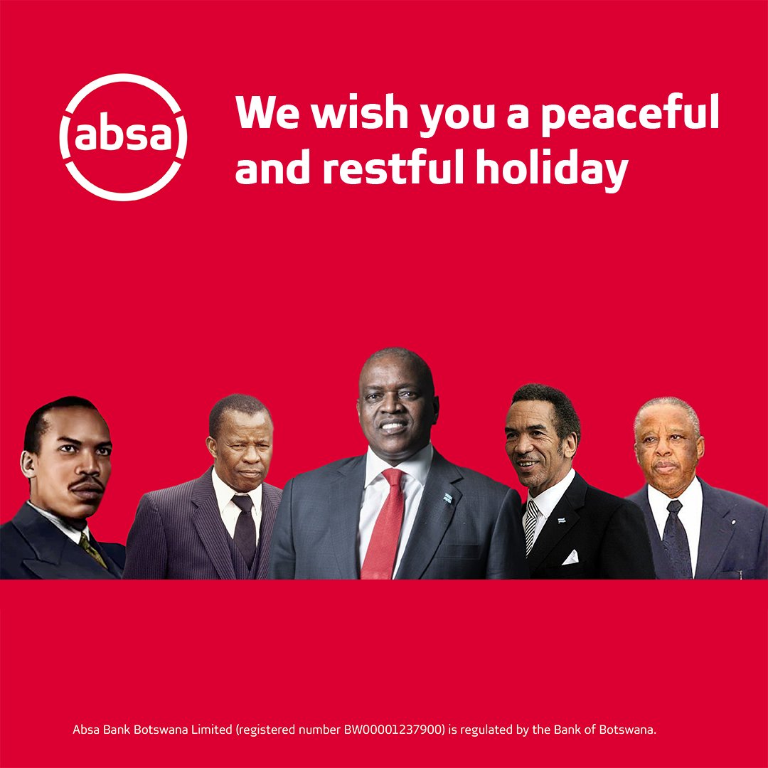 We honour our president, His Excellency DR. Mokgweetsi E.K Masisi, and extend our gratitude to all the previous presidents on this special day. We wish you a peaceful, restful and rejuvenating holiday. https://t.co/3IUKqLDaAu