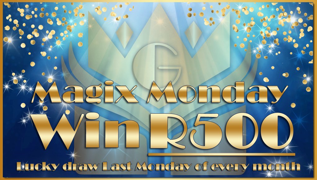 givingmore4all's tweet photo. YAY YAY YAY IT'S MAGIX MONDAY  

Get your entries in and stand a chance to WIN R500 free cash to spoil yourself. Next monthly draw will take place on Monday 31 July 2023..  Simply like this post and write 'I love MagiX Monday!' to qualify  

More info - https://t.co/cgnxVh7KFi https://t.co/QtvWvfouVK