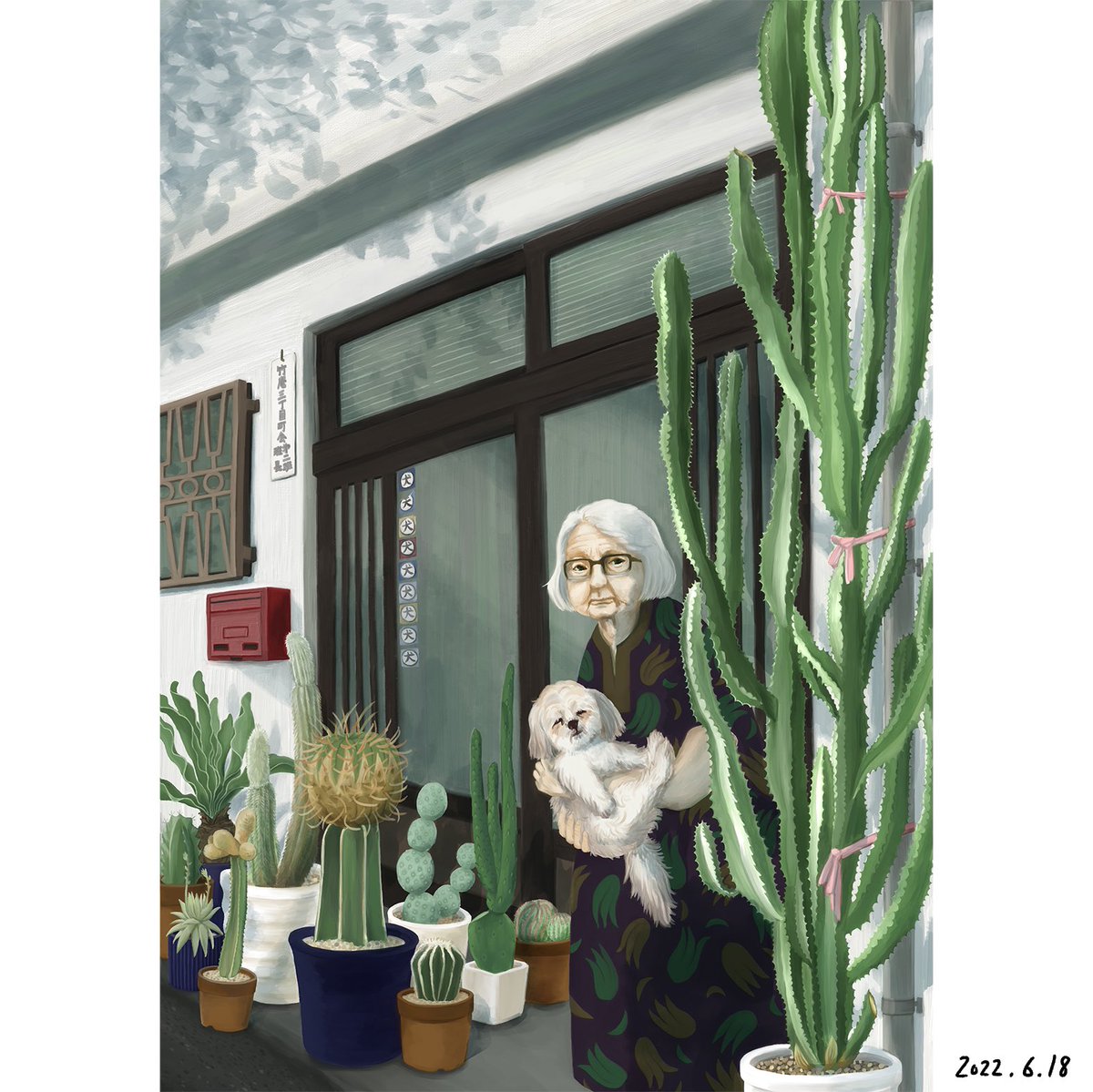 去年描いたサボテンの絵を描き直しました。ここ数ヶ月、描き方を変えようと格闘して、やっと少し楽しくなってきたかんじ。
#illustration #イラスト #cactus #pottedgarden #succulentplant #サボテン #鉢植え #多肉植物 #おばあちゃん #シーズー