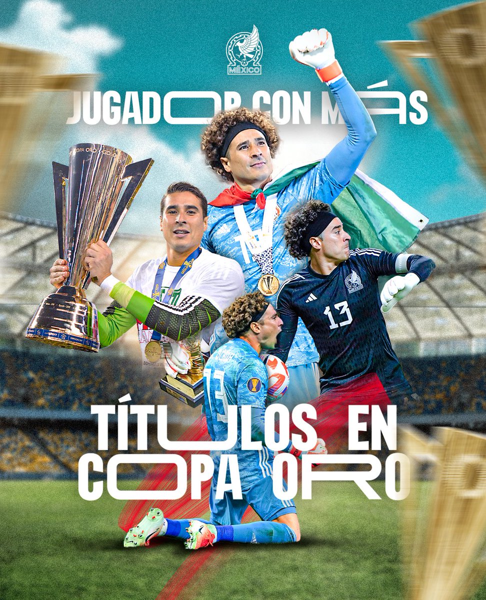🧤 <a href="/yosoy8a/">Guillermo Ochoa</a> sigue haciendo HISTORIA. 🔥

🇲🇽 El mexicano con más partidos en la Copa Oro. ⚽️
🔝 El jugador con más títulos de Copa Oro. 🏆

¡𝗘𝗥𝗘𝗦 𝗘𝗡𝗢𝗥𝗠𝗘, 𝗠𝗘𝗠𝗢! #MéxicoCampeón