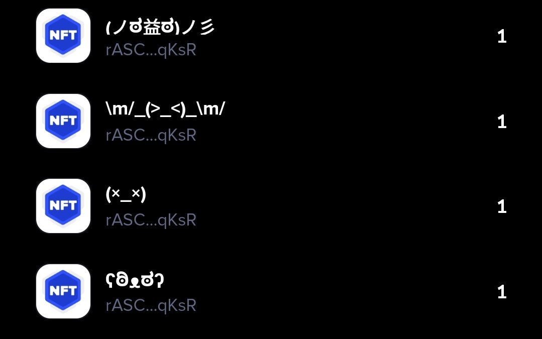 MEGAMANXRP's tweet image. Are you holding any #XLS14 #NFTs on the #XRPL?

I own these four. 

Their names double as their images.